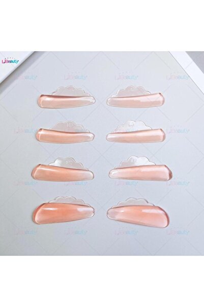 Choice1 4-وسادات تجعيد الرموش من السيليكون خالية من الغراء من Libeauty باللون البرتقالي، مع واقي رفع الرموش فائق الالتصاق