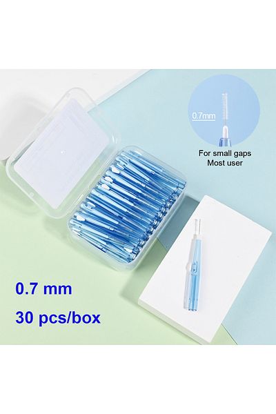 Choice1 30 blue 30pcs/box Interdental Brush Teeth Cleaning Orthodontics Oral Care Toothpick Dental Tool Flos