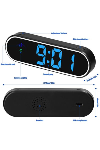 Choice Car Headup Display Gps Digital Speedometer W/ Colorful Led Display Clock & Compass Function Overs...