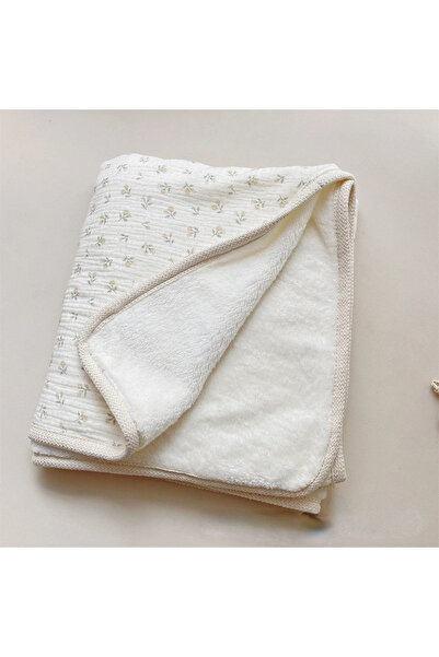 Choice1 بطانية أطفال شتوية صفراء مزخرفة بالزهور للأطفال حديثي الولادة مصنوعة ...