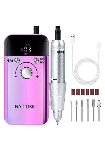 choice2 Dazzling Set 45000RPM Nail Drill Machine With Low Noise Portable Nail Drill Machine Rechargeable Nai