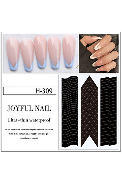 Choice H309 1 قطعة ملصقات ابتسامة خطوط متموجة ملصقات أظافر ثلاثة في واحد أداة...