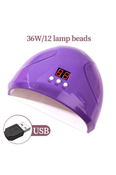 choice2 جهاز دوتريو للعلاج الضوئي للأظافر يعمل بمنفذ USB، لون بنفسجي، مزود بـ...