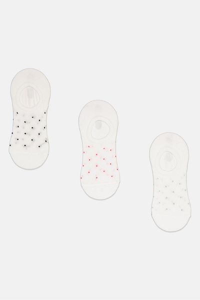 RBX Women 3 Pairs Allover Print Socks, White