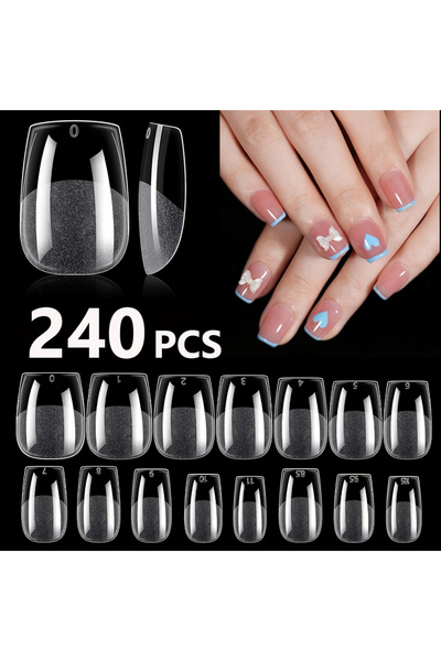 Choice أظافر ARTAUG برتقالية قصيرة مضغوطة على الأظافر، أظافر صناعية مربعة بيض...