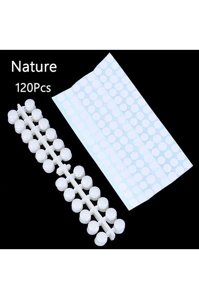 FUMOSIK 02 240 Pcs Round False Nail Display Tips Fake Nail Color Chart Nail Swatch Sticks with Adhesive Stic