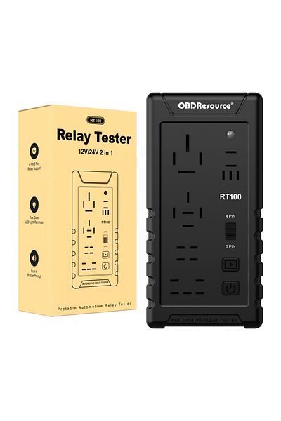 OBDResource Rt100 Automotive Relay Tester Rt100 Compact Cordless Super 4pin And 5pin Relay Tester For 12 &24v Re