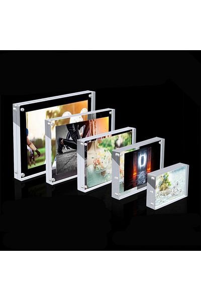 Choice 9x12.8cm Photo Frame Transparent Acrylic Photo Frame Magnetic Poster Display Stand Household Decorat