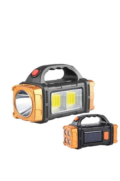 ZHIYU 2cob Golden 2024 Powerful Led Flashlight Usb Solar Rechargeable Flashlight Cob Outdoor Camping Torch