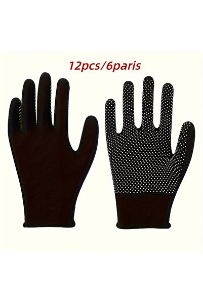 Choice 6 أزواج من قفازات العمل الممتازة القابلة للتنفس - مقاومة للانزلاق، مصن...