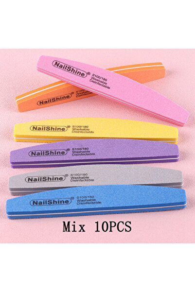 choice2 10 قطع من مبرد الأظافر الإسفنجي بحبيبات 100/180، ورق صنفرة مزدوج الجو...