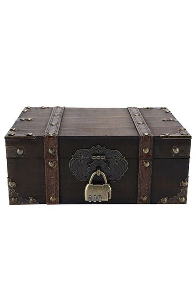 Choice 1511200038111 Treasure Chest Vintage Wooden Jewelry Box Vintage Wooden Storage Box Decorative Treasu