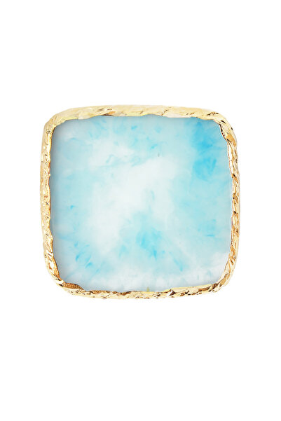 Choice لوحة فنية فاخرة للأظافر من حجر الراتنج الطبيعي المربع باللون الأزرق، ل...