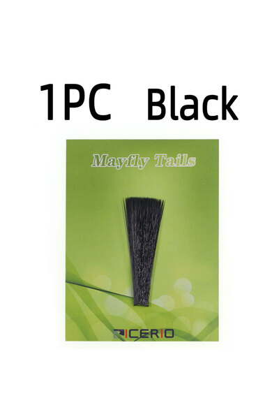 Choice قطعة واحدة من ألياف النايلون المدببة السوداء، مادة ربط ذيل ذبابة مايو ...