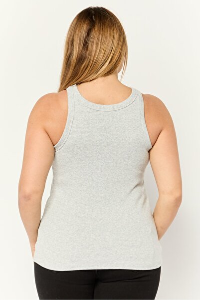 Esprit Women Round Neck Sleeveless Ribbed Tank Top, Grey