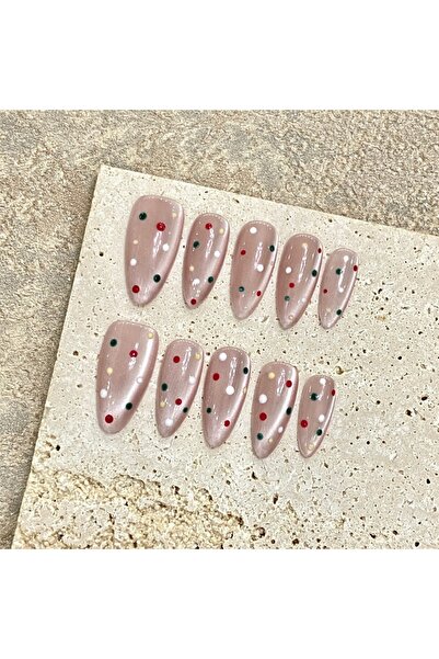 Choice أظافر صناعية مصنوعة يدويًا على شكل عين قطة أرجوانية على شكل لوز أظافر ...