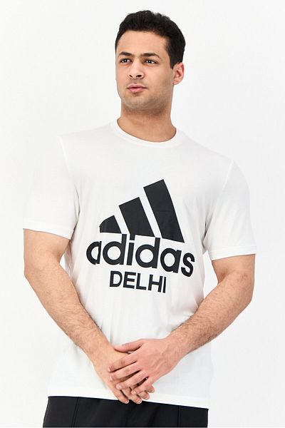 adidas Men Sportswear Fit Delhi Logo Outdoor T-shirt, White