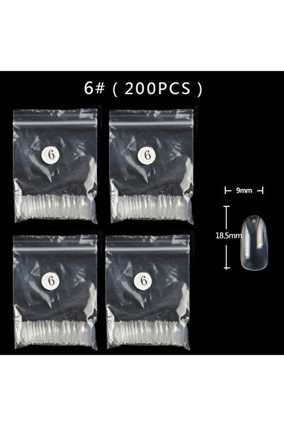 Choice 200 قطعة - AN11-6 TSZS 200 قطعة أظافر صناعية قصيرة متوسطة بيضاوية لوزي...