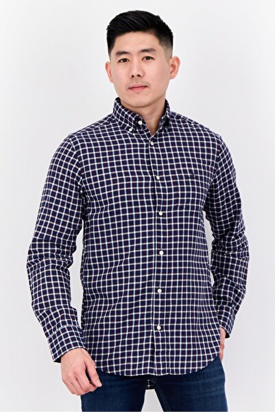 Gant Men Regular Fit Grid Pattern Long Sleeves Casual Shirt, Multicolor