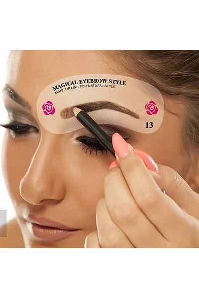Choice WHITE 24 Styles Eyebrow Shaping Stencils - Grooming Kit for Women - Perfect for Beauty Modeling and