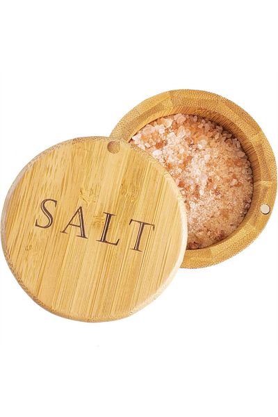 Choice yellow Totally Bamboo Salt Cellar Bamboo Storage Box with Magnetic Swivel Lid Salt Jar Storage Box W