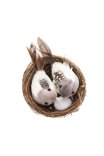 Choice Realistic Feathered Birds with Nest & Birds Egg Artificial Craft Birds for Garden Parties Lawn De...