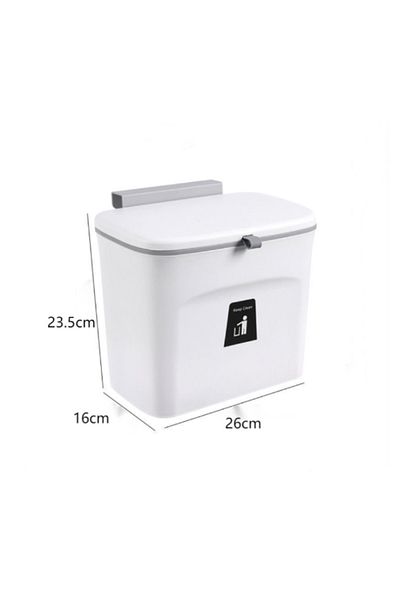 Choice 7L White Wall Mounted Trash Bin Kitchen Trash Bin Sliding Lid Trash Bin Bathroom Trash Bin Made Of P