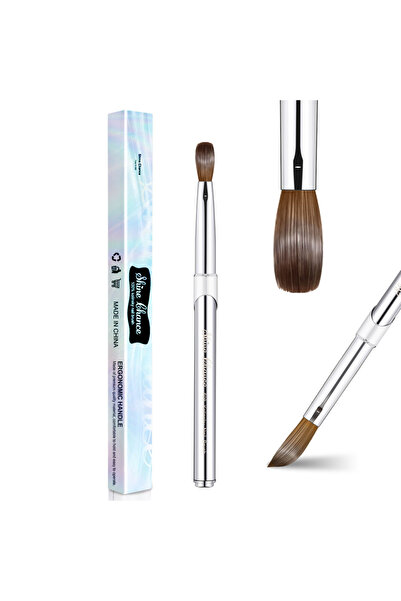 Choice فرشاة أظافر أكريليك شاين تشانس S008-08، فرشاة أظافر بيضاوية من شعر كولينسكي نقي 100% لتطبيق الأكريليك