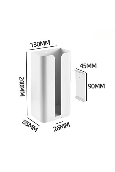 Choice حاوية تخزين مغناطيسية مثبتة على الحائط بيضاء اللون بدون ثقب موزع أكياس...