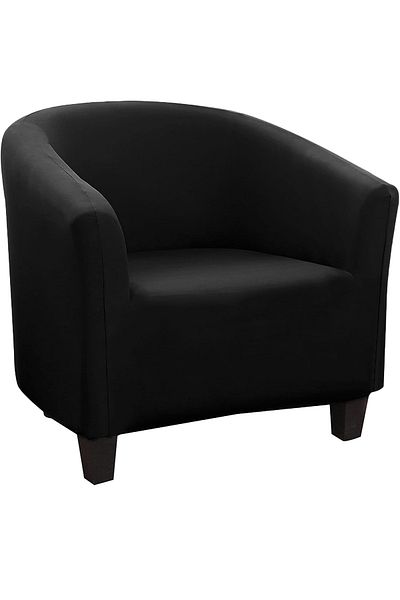 Choice Black Stretch Club Chair Slipcover Spandex Barrel Chair Covers Printed Tub Living Room Armchair Cove