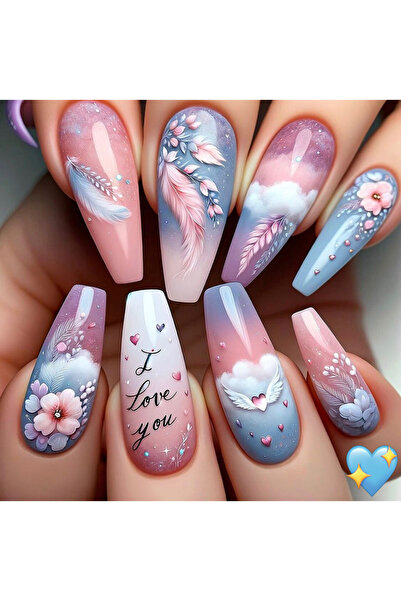 Choice B6-1-4-XY646 غيّري أظافرك مع 24 قطعة من أظافر ستيليتو طويلة جدًا على ا...