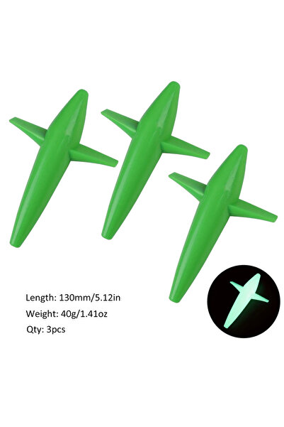 Choice 130 مم 40 جرام 3 قطع فلورسنت أخضر 3 قطع على شكل طائر 5 بوصة 40 جرام طُ...