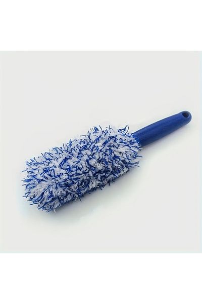 Choice Blue 1pc Car Wash Super Brush Plush Premium Wheels Brush Non-Slip Handle Easy To Cleaning Rims Spoke