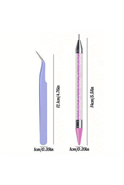 Choice طقم أقلام مانيكير ماسية مزدوجة الأطراف باللون البنفسجي مكون من قطعتين،...