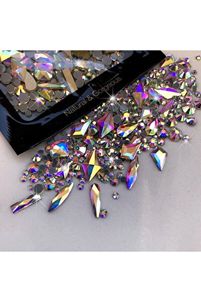 Choice 150 قطعة من أحجار الراين الزجاجية المسطحة المستديرة من كريستال AB بالإ...