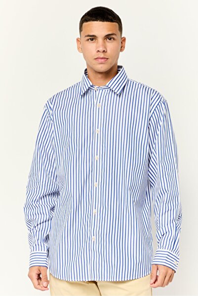 Esprit Men Regular Fit Yarn Dye Long Sleeve Casual Shirt, Multicolor