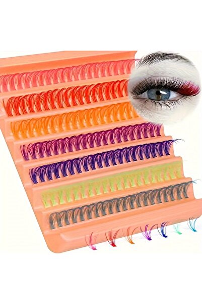 Choice 140 قطعة من الرموش العنقودية الملونة المجعدة مقاس 14 مم، رموش شخصية، رموش DIY شخصية...