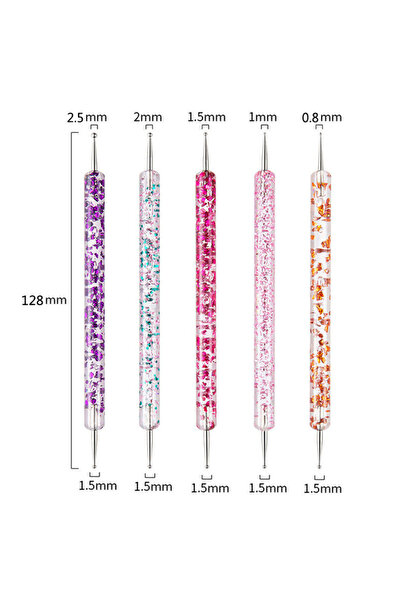 Choice1 25 5/20 قطعة من فرشاة فن الأظافر ذات رأس تصميم ورسم ونحت وقلم تنقيط و...