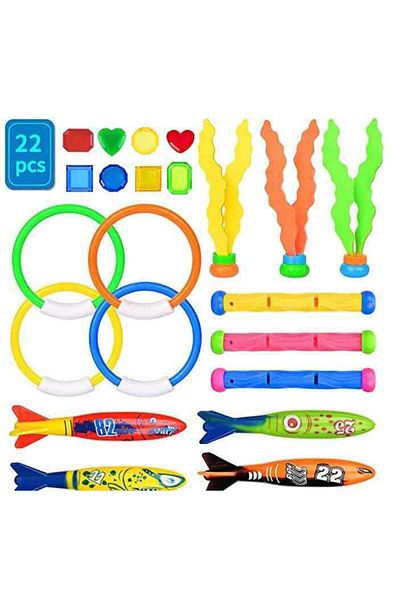 Choice Diving 22pieces Diving Toys Children's Swimming Pool Treasure Hunt Water Ring Diamond Breath Closure