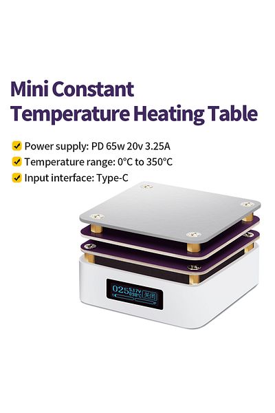JUANJUAN Mini Adjustable Constant Temperature Heating Table Type-c Usb Soldering Plate Heating Table Repai...