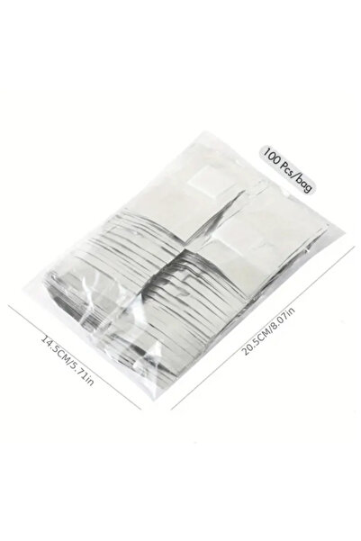 Choice حقيبة من رقائق الألومنيوم لطلاء الأظافر باللون الرمادي الفاتح، 100 قطع...