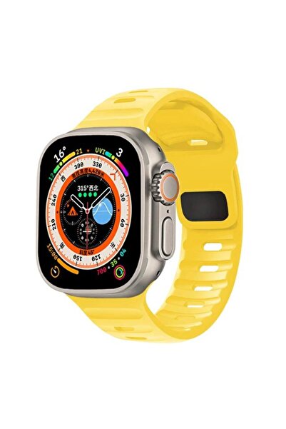 Choice 42 44 45 49 مم حزام رياضي من السيليكون الأصفر لساعة Apple Watch Band 4...