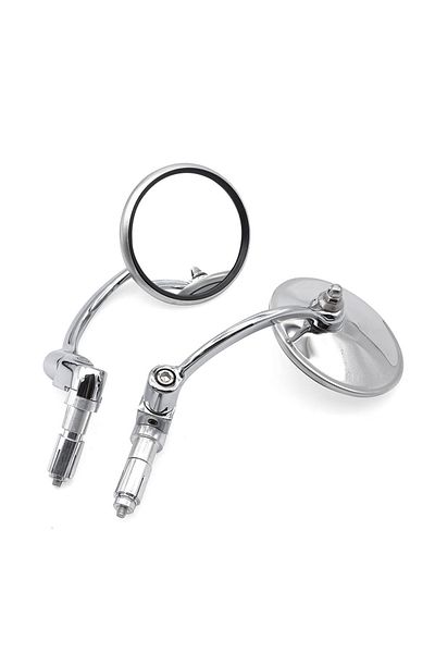 Choice Silver Motorcycle Chrome Aluminum Universal 7/8" 22mm Handle Bar End Side Rear View Mirrors Offroad