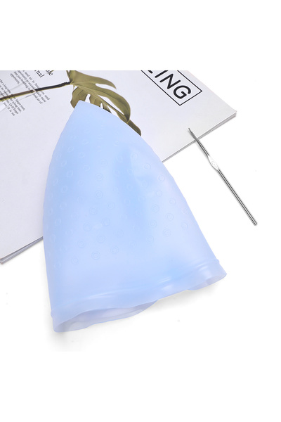 choice2 Blue For Hair Dying Salon Dye Silicone Cap With Needle Silicone Hair Highlights Cap Needle Reusable
