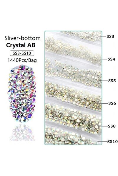 Choice خرز زجاجي مسطح من كريستال AB بمقاسات متنوعة، أحجار الراين غير القابلة ...