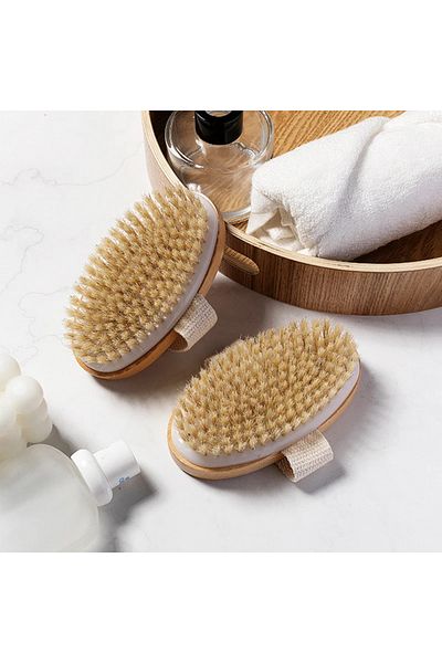 Choice Natural Bristle Brush Soft Wet Dry Skin Body SPA Brush Bath Massager