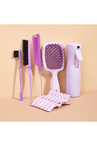 Choice مجموعة تصفيف الشعر الأرجوانية المكونة من 11 قطعة، أمشاط فك التشابك ومقاومة الكهرباء الساكنة، فرشاة الحواف، تدليك فروة الرأس