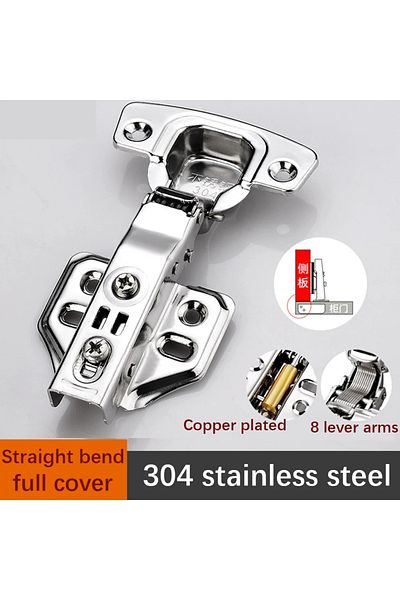 Choice Full Overlay x 2 8 Pieces Stainless Steel Cabinet Hinges Soft Closing Hydraulic Door Hinge Damper Bu