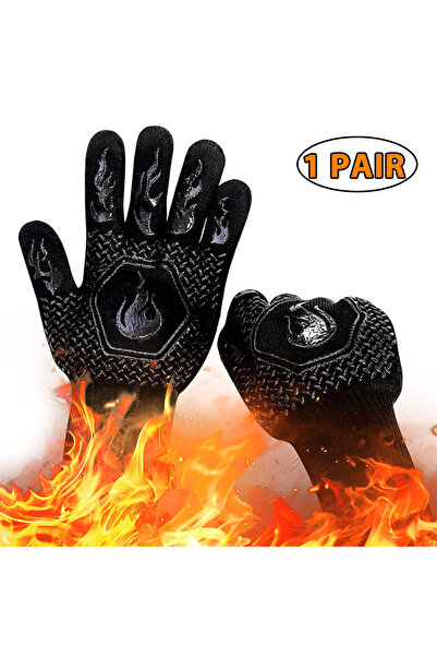 Choice B - 1 Pair 1PC / 1 Pair Oven Gloves, Oven Mitts, Heat Resistant Firepr...