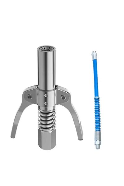 Choice 1 PC 10000 PSI Grease Tool Coupler Heavy-Duty Quick Lock and Release Double Handle Stainless Steel N
